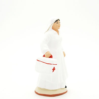 santon de provence peint à la main infirmière profil