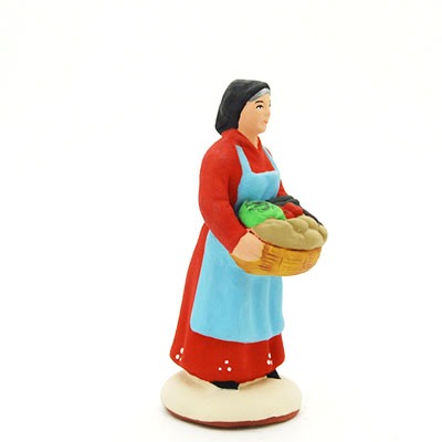 santon peint à la main femme aux légumes profil