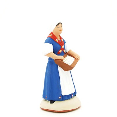 Femme aux calissons d'Aix santon de provence peint à la main profil