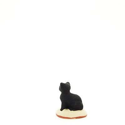 santon de provence peint a la main chat assis dos 3