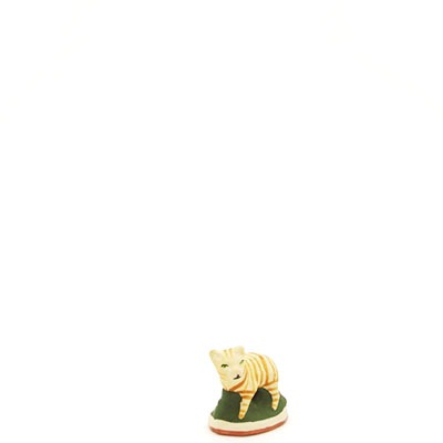 santon de provence peint a la main chat debout profil