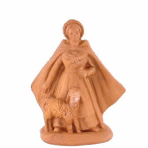 Bergère mouton au pied à peindre